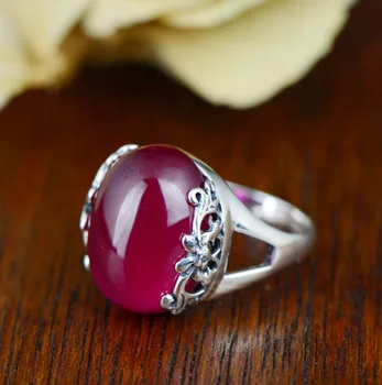 

2019 Limited Hot Sale Anel Feminino 925 Inlaid Ornaments, Thai Corundum Rings, Retro Pattern Women's National Wind Accessories.