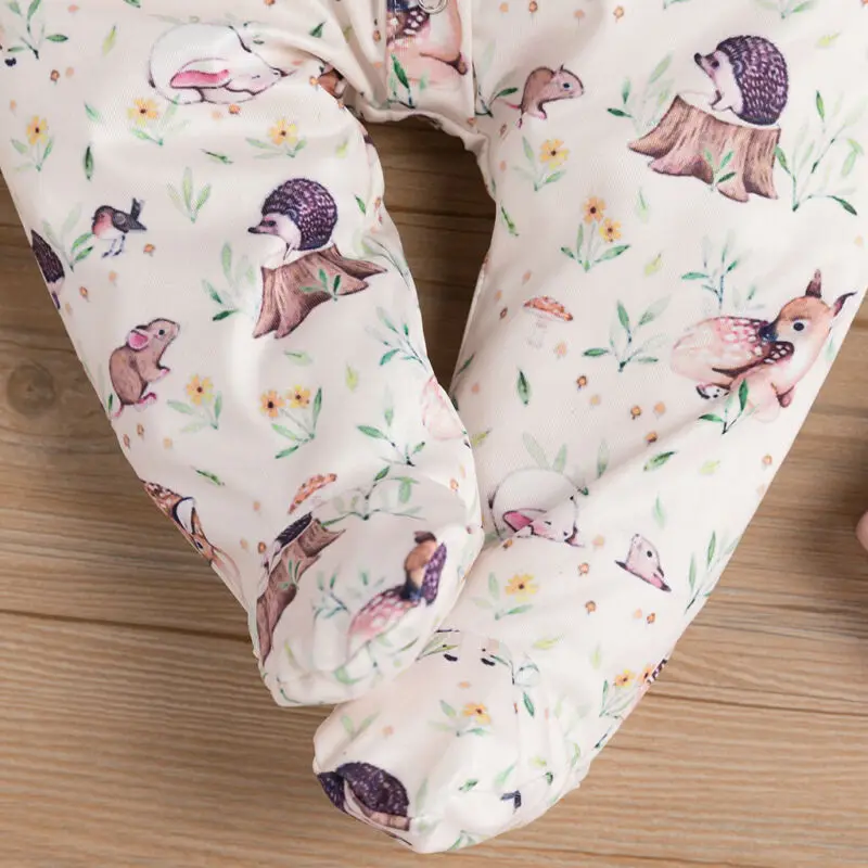 Детская одежда весна-осень для новорожденных, платье с цветочным узором для маленьких девочек с воротником в стиле «Питер Пэн», комбинезон с оленем, комбинезон, одежда для подвижных игр, одежда