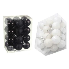 Top-48Pcs, шикарные рождественские безделушки для елки, простые блестящие рождественские украшения, 24 шт, белые и 24 шт, черные