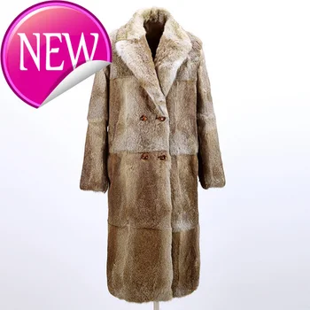 Kaufen Mantel Männer Der Pelz Lange Winter Jacke Männer Natürliche Kaninchen Pelzmantel Warme Mantel Echte Pelz Jacke Mode Luxus Mäntel 1612 KJ5551