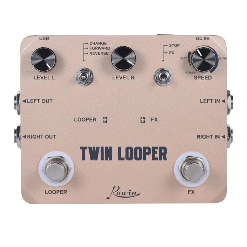 Rowin Твин Лупер станция педаль эффектов для электрогитары петля станция для гитаристов золотой