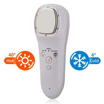 

Hot Cold Facial Massager Ultrasonic Face Massage LED Light Photon Therapy Skin Rejuvenation Shrink Pores Cleaning Tightening