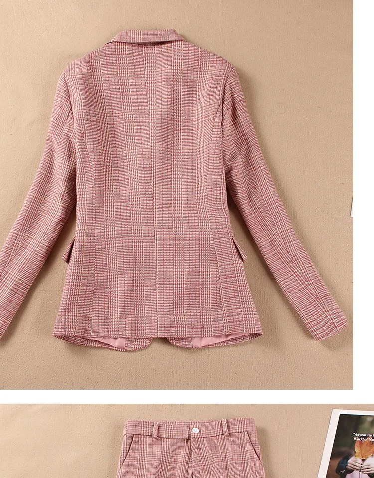 Herfst mode wollen pak vrouwelijke nieuwe jas dames klein jasje losse+ negen punten rechte broek wijde pijpen broek pak