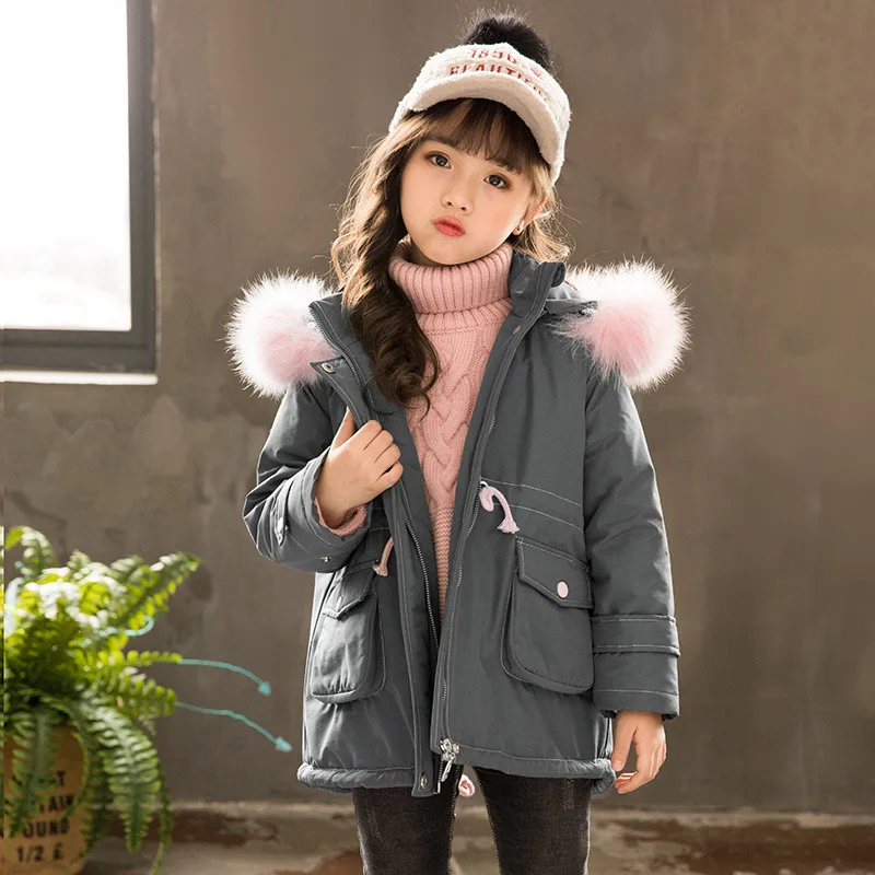 

Hot Selling Korean-style Mid-length Girls' Cotton-coat Donger Cotton-padded Children Clothes Baby Cotton-padded Jacket Childrens