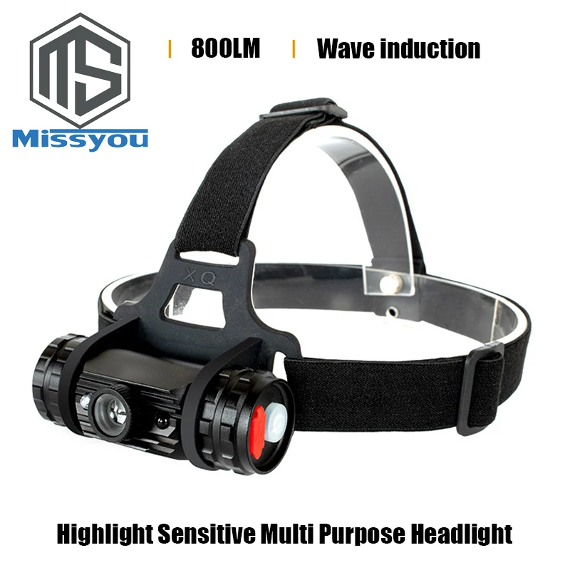 

Q5 Powerful Headlight 1000LM Motion Sensor Flashlight led Head 18650 Rechargeable Head Torch LED Camping Hunting Flashlight