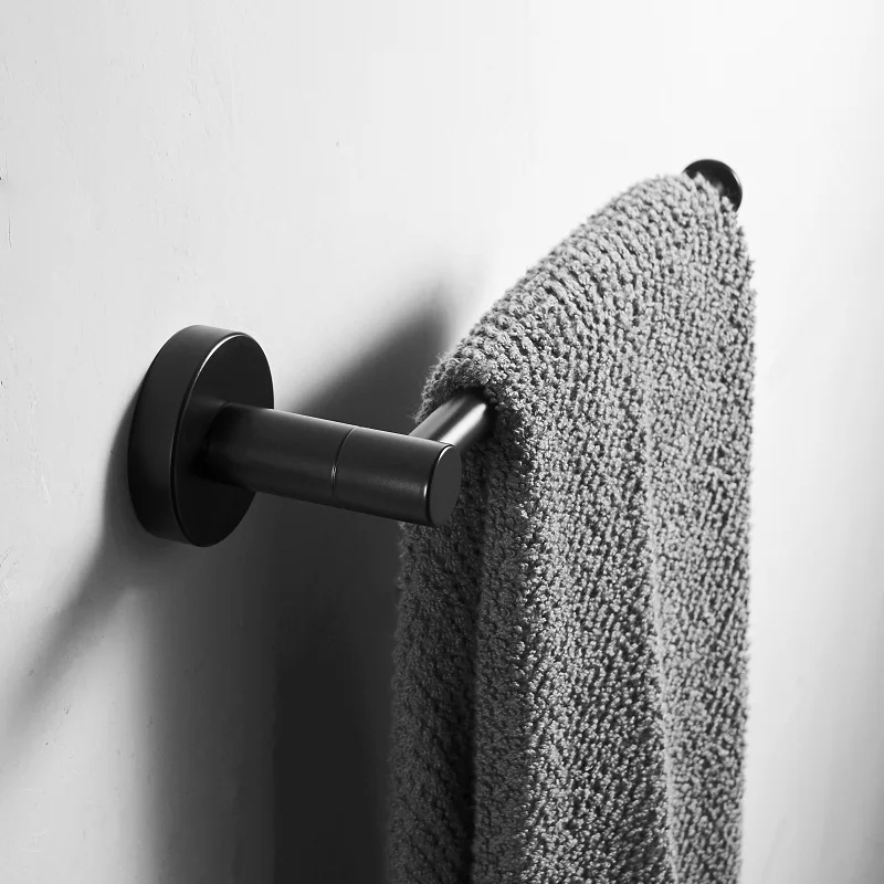 Towel Ring Современный Ванная комната комплектующие черного цвета комплект 304 Нержавеющая сталь бумажный Держатель салфеток Держатель для полотенца полотенце бар крючок, Товары для ванной - Цвет: Towel Ring