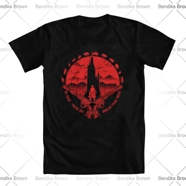Summer Funny Printed T Shirt Gift Vintage Style Stephen King'S Dark Tower Inspired Other Worlds Men'S T-Shirt | Мужская одежда