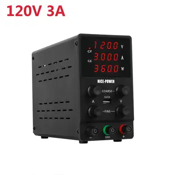 

120V 3A 4 Digits USB DC Lab Power Supply Adjustable 30V 10A 30V 5A Accurate Regulated Voltage Regulator Switching Bench Source