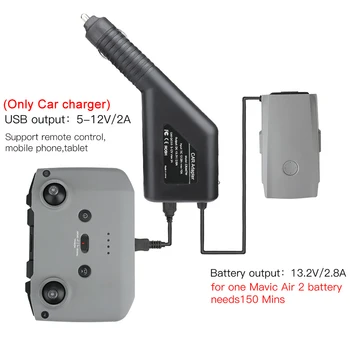 

Dual Battery Mini Aerial Two Ways Drone Accessory Outdoor Fast Charging Portable Multifunctional Car Charger For DJI Mavic Air 2