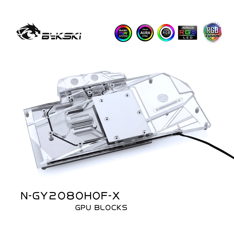 Bykski блок использовать для GALAX RTX 2080 HOF/полное покрытие медный воды/радиатор