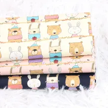 Наполовину ярдовая тонкая хлопковая ткань с мультяшным животным принтом, ручная работа, сделай сам, одежда, платье, детская одежда, хлопок, CR-297