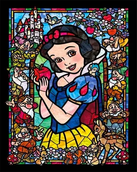 

JMINE Div 5D Snow White Glass Castle Full Diamond Painting cross stitch kits art High Quality Cartoon 3D paint by diamonds