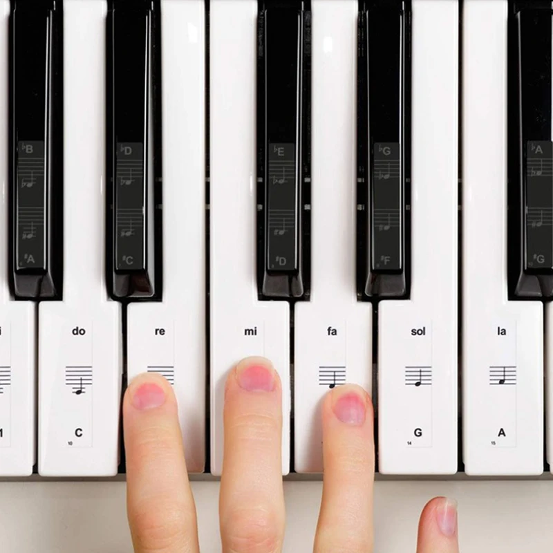 Piano Stickers 54/61/88 Key Transparent PVC Stave Electronic Keyboard Name Note Accessories