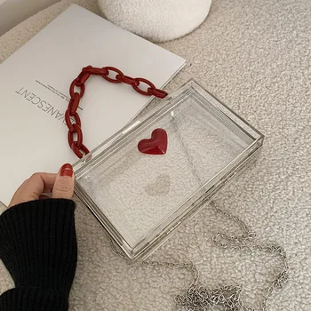 

Transparent Box Square Crossbody bag 2020 Fashion New High quality Women's Designer Handbag Chain Tote Shoulder Messenger Bag