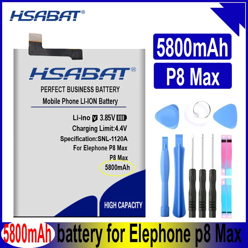 Аккумулятор HSABAT P8 Max 5800 мач для аккумуляторов Elephone Max|Аккумуляторы мобильных