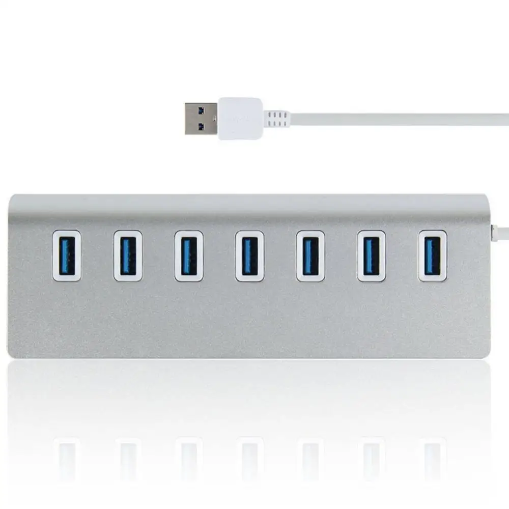 7 в 1 Алюминиевый USB 3,0 вращающийся сплиттер адаптер высокоскоростной концентратор для ноутбука