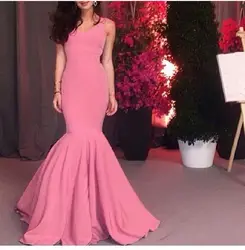 Arabic Dubai Middle East 2018 Floor-Length Scoop Ruched Mermaid Vestido De Festa party prom bridal gown bridesmaid dresses