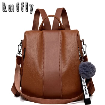 

High Quality Leather Backpacks Women Shoulder Bags High Capacity Travel Backpack Fashion School Bags for Teenage Girls mochila