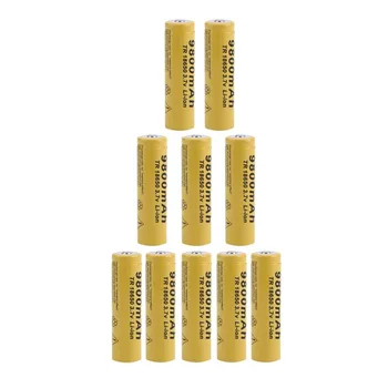 

10PCS/SET Universal 18650 Li-ion Rechargeable Battery Cell 3.7V 9800MAH Replacement Battery For Torch Flashlight