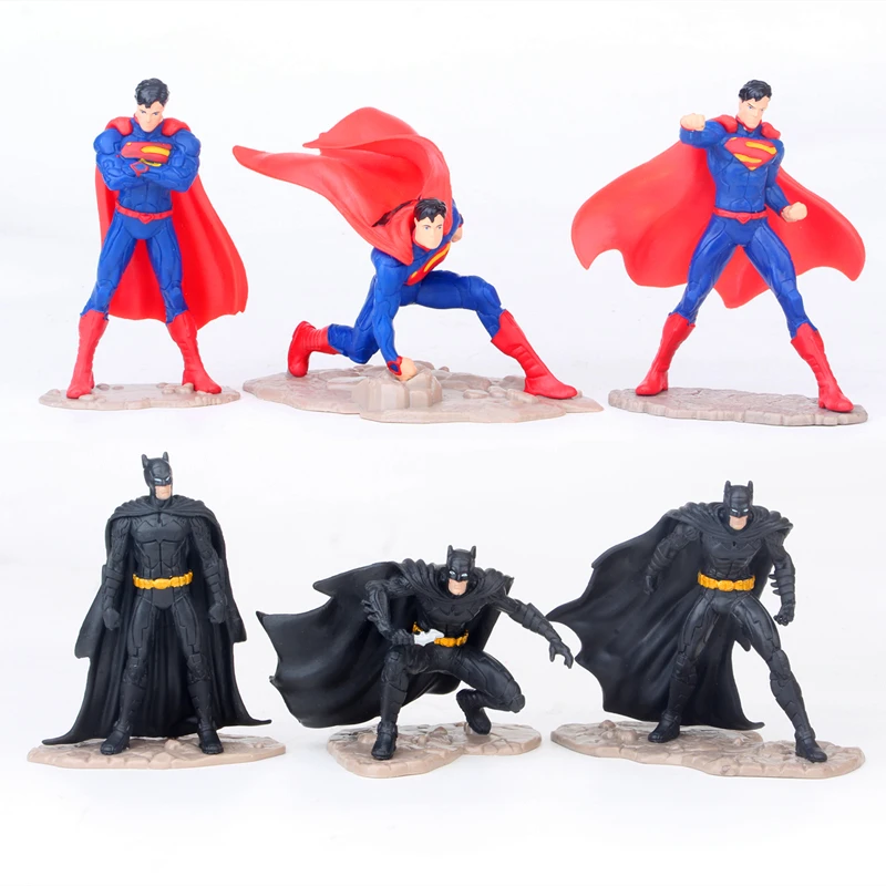 

6pcs/lot Batman V Superman Dawn of Justice Figurines PVC Miniatures Figure Collectible Model Toys