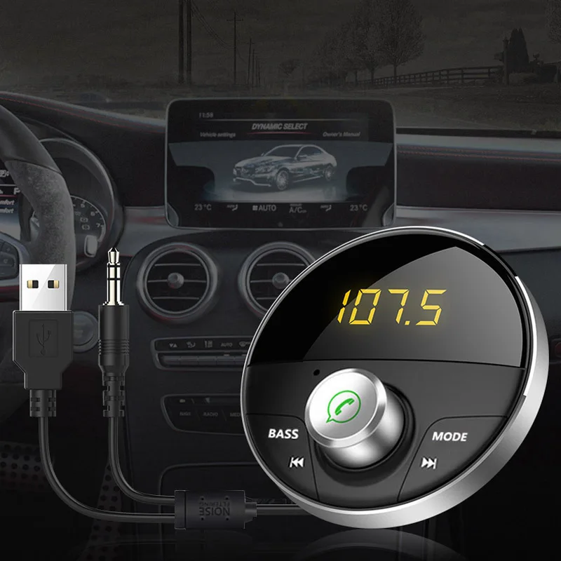 JaJaBor Bluetooth 5 0 Handsfree Car Kit 3 мм разъем AUX аудио mp3 плеер беспроводной fm передатчик АВТО