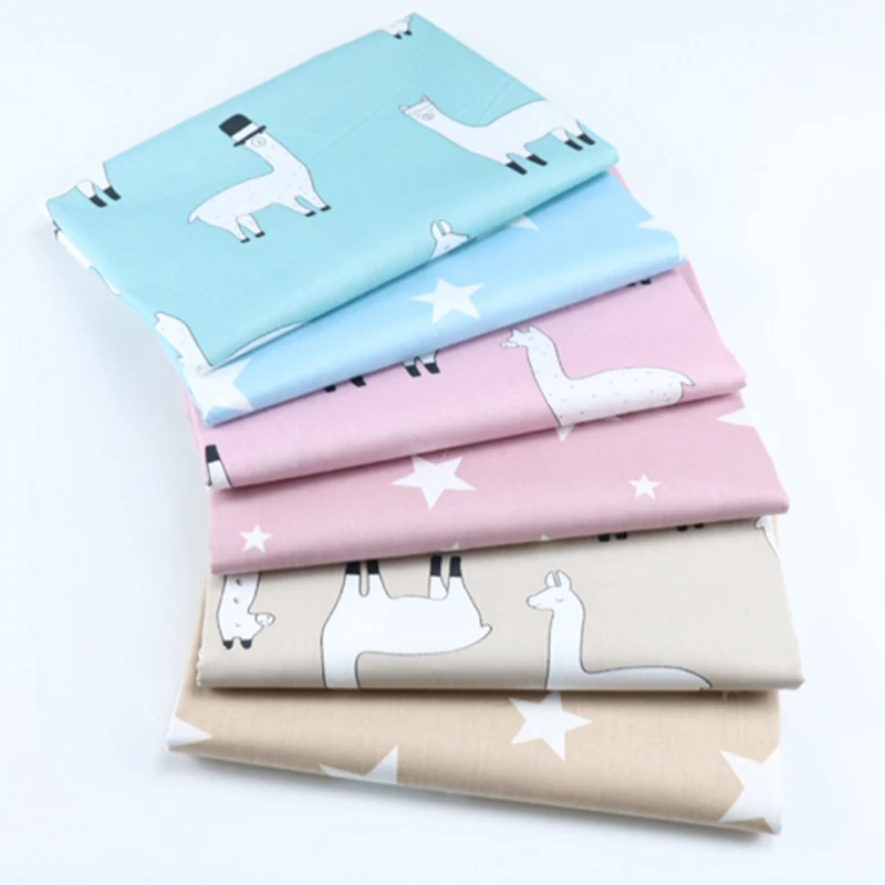 Alpacas напечатанная хлопковая ткань для изготовления платьев, подушек, одеял для шитья детской простыни, Текстиль