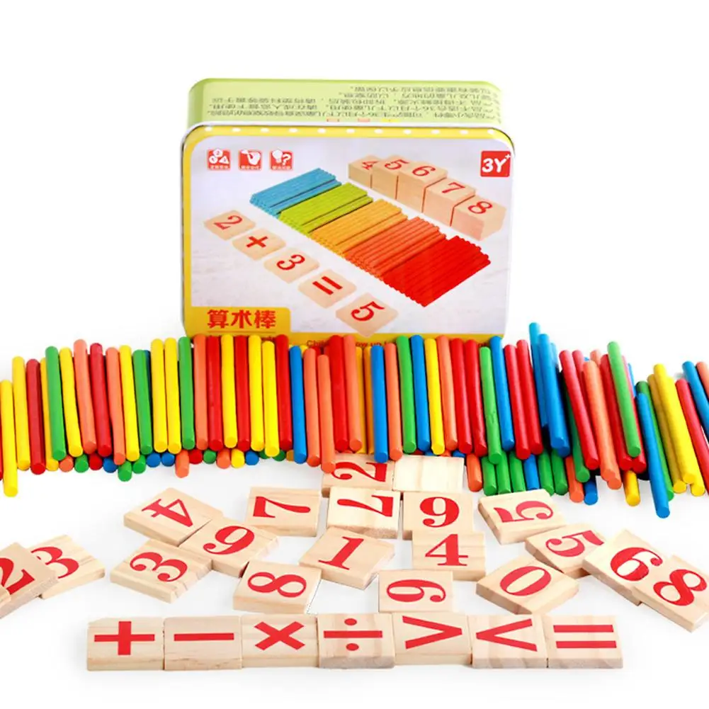 

Kids Mathematical Learning Tools Number Sticks Colorful Wooden Number Sticks Counting Blocks Math Operation Education Kids Toy