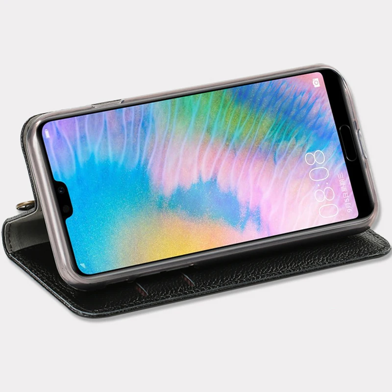 Флип кейс для Huawei P10 P20 P30 Lite Mate 10 20 lite Pro P Smart Y6 Y7 Y9 2019 воловья кожа бумажник Honor 7 8X 9X