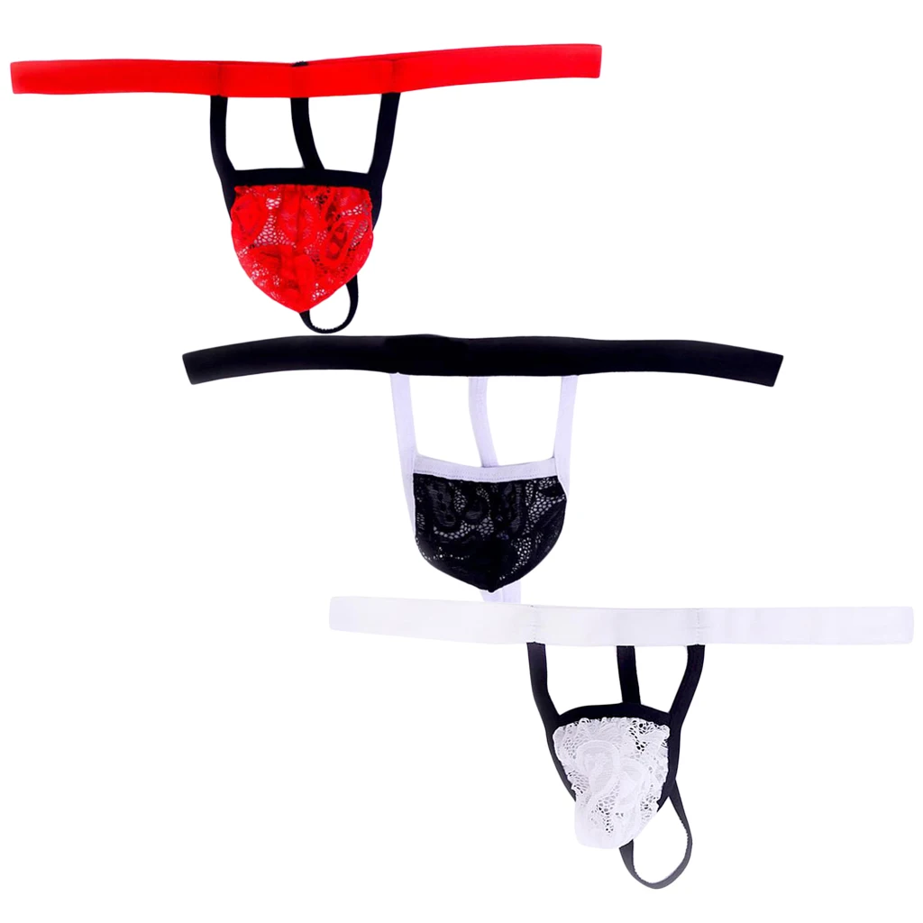 3 Colors Sexy Men's T-Back Underwear Low-rise Man Bikini G-String Thong Short