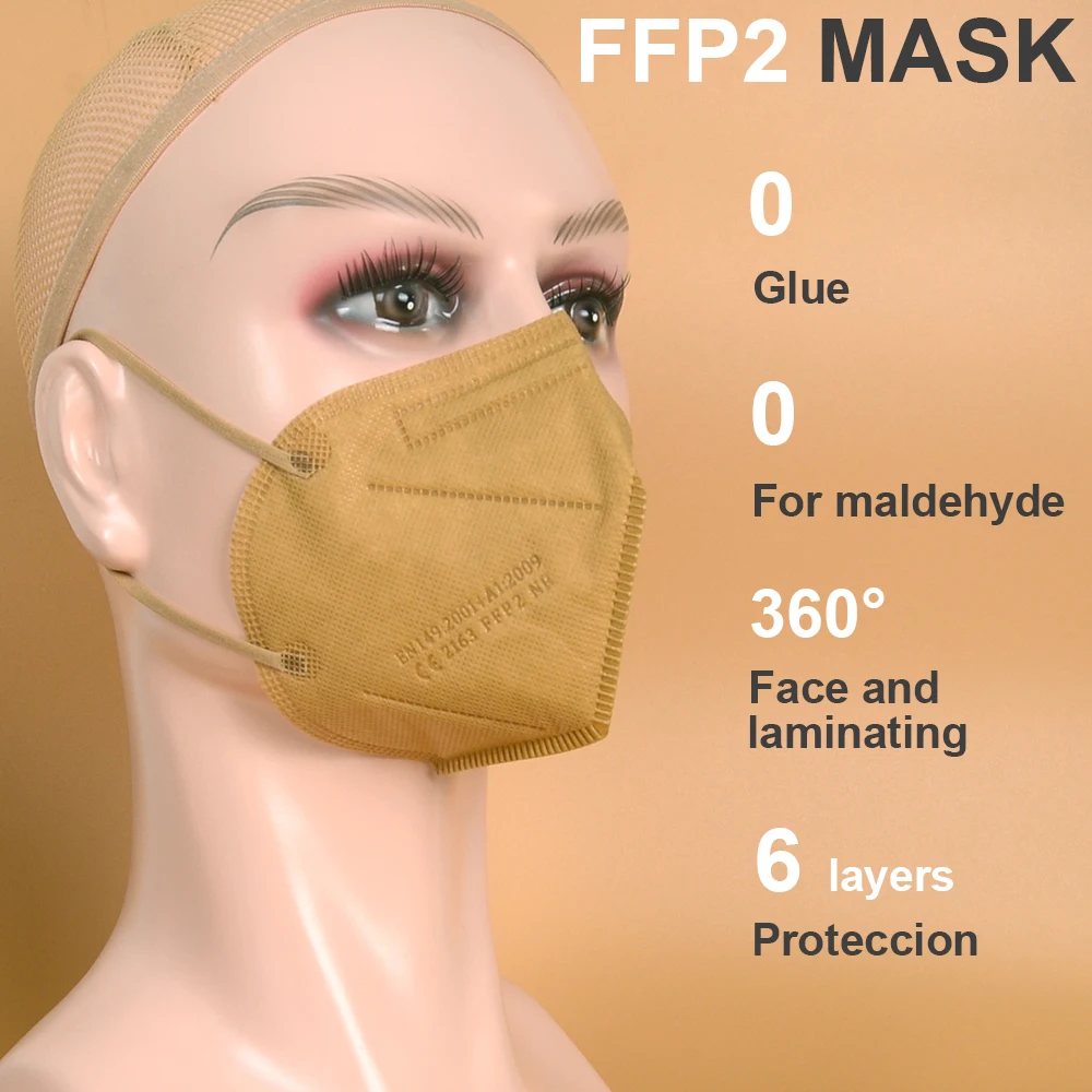 Multicolor Adult 6 Layer Face Mask CE FFP2 Respirator Dustproof Breathable