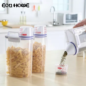 

Plastic Kitchen Storage Organization Sealed Food Box Tea Storage Pot Rice Bucket Grains Cereals Jar Snacks Storage Sealing Can