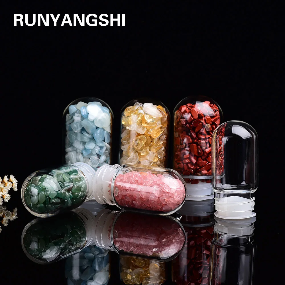 Runyangshi 1 шт. двухразмерные стеклянные энергетические бутылки из лечебного камня