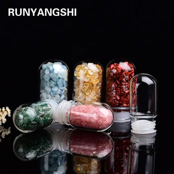 

Runyangshi 1pc Two sizes Crystal healing stone energy bottles gravel containers replace glass liners For glass water bottle