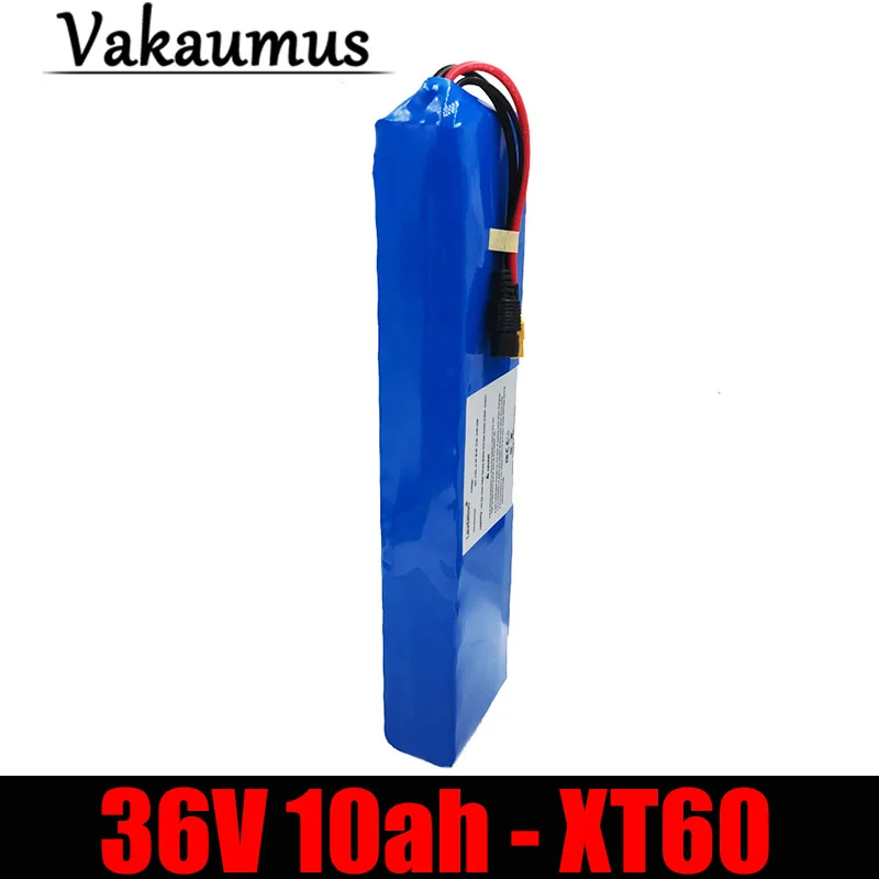 

Vakaumus 36V 10ah Lithium Battery High Quality 18650 Pack 10S 3P With 15A BMS For Electric Bicycle, Scooter+XT60