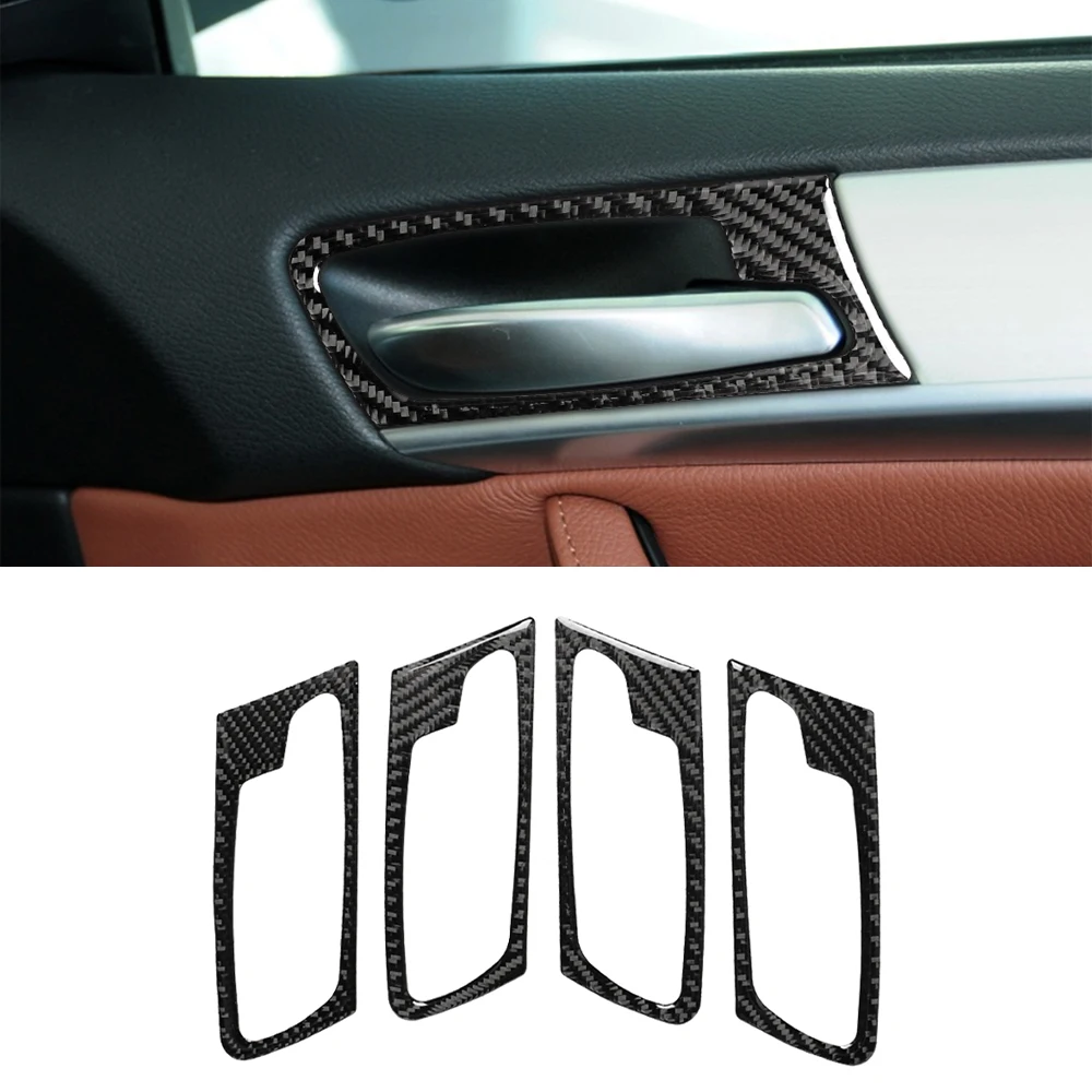 

Door Handle Decoration Cover Trim Sticker Decal for BMW 2008-2014 X5 E70 E71 Car Interior Accessories Carbon Fiber