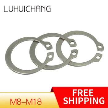 

LUCHANG 50Pcs M8-M18 Gourd Stainless Steel Shaft C-type Elastic External Circlip Snap Retaining Ring Clamp Spring Lock Washer