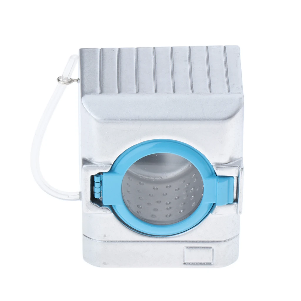 1:12 Scale Dollhouse Miniature White Washing Machine and Dryer, Alloy Material, Mini Doll House Decor Accessory