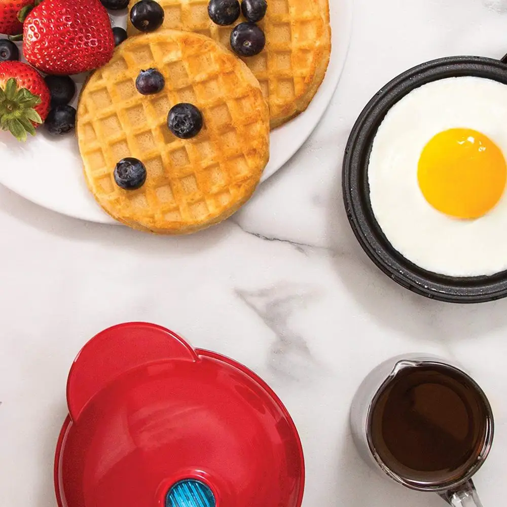  Electric Mini Waffles Maker Machine 12.2*8.8cm Home Breakfast Cupcake Pancake Egg Roll Oven Pan Kit