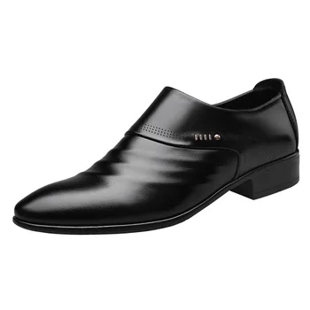

38~48 Men Metallic Dress Loafers Slip On Pointed Toe Soft Suit Leather Shoes Italian Mens Formal Wedding Shoe Mocassin Homme
