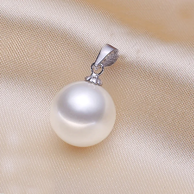 Лидер продаж, жемчужная подвеска, 7-9 мм, жемчужная подвеска в виде раковины Таити, модная подвеска из стерлингового серебра, ювелирное изделие, подарок для девушек - Цвет камня: Белый