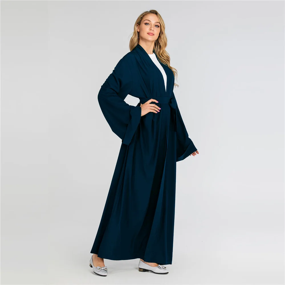 Элегантное женское мусульманское платье абайя кардиган marocaine caftan Patchwok исламское платье gamis мусульманское wanita - Цвет: qing