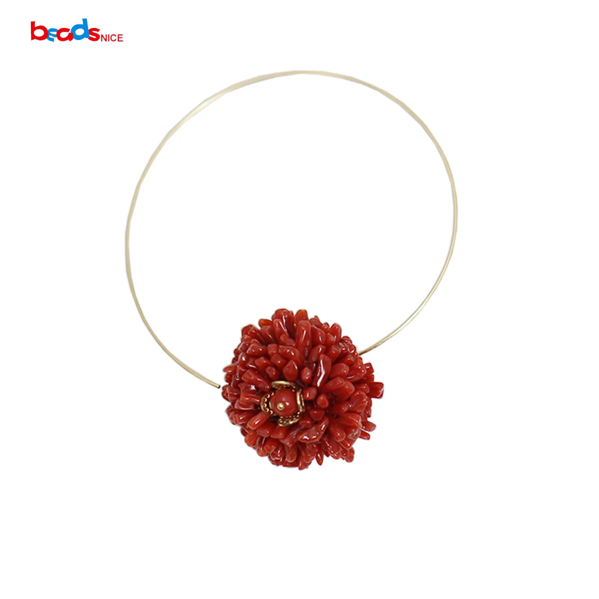 

Золотые серьги-кольца Beadsnice ID39740smt2, подарок для нее, красный коралл, свадебный подарок для женщин