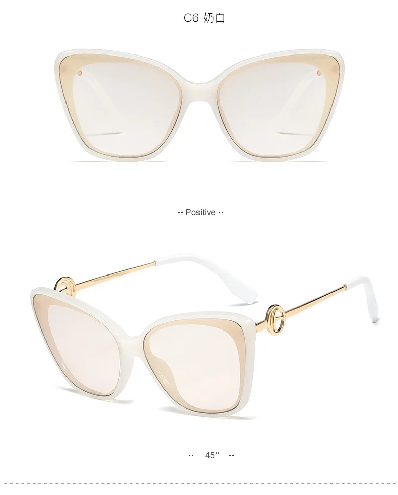 New Sexy Lady Red Cat Sunglasses Women Round Fashion Design Vintage Plastic Sunglasses Uv400 NX