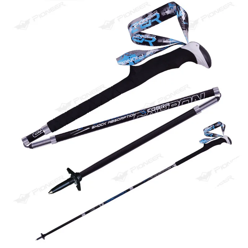 Трость из углеродного волокна легкая 4 секционная Портативная Складная