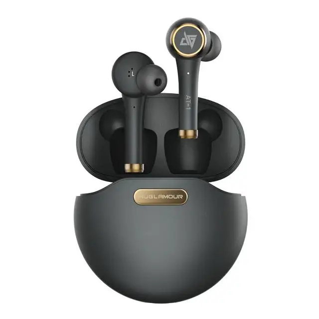 AUGLAMOUR AT-1 Bluetooth 5,0 беспроводные наушники IPX5 TWS настоящие Беспроводные водонепроницаемые спортивные AT1 HiFi наушники-вкладыши - Цвет: Черный