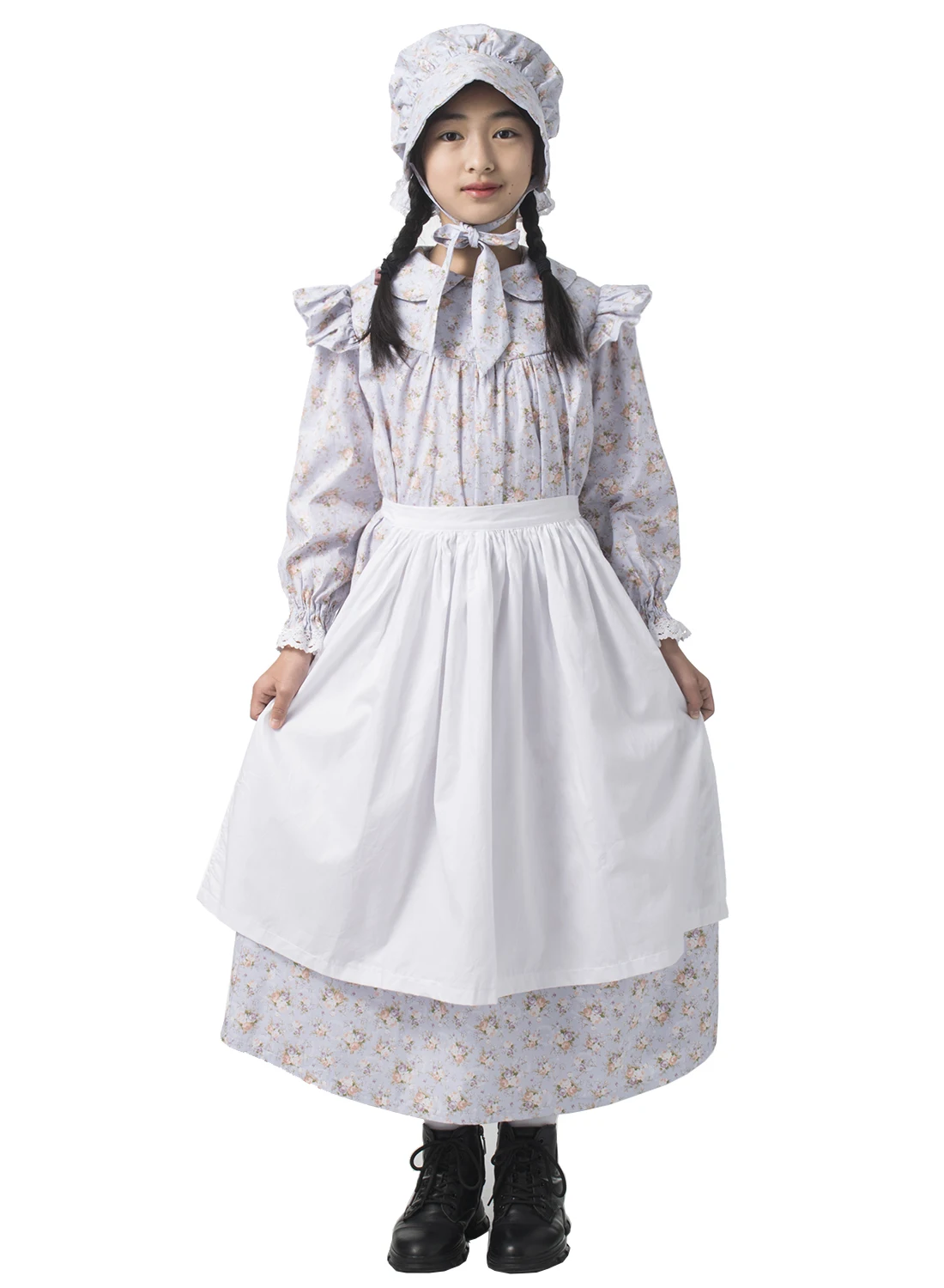 Prairie Girl American Pioneer Dress 19th Century Historical Child Costume SM-XL Prairie Girl American Pioneer Dress 19th Century Historical Child Costume SM-XL
