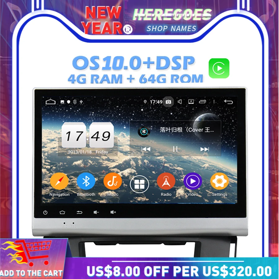 Carplay 10 1 &quotAndroid 0 4 Гб RAM 64G Автомобильный Радио dvd-плеер для Opel Astra J 2011 2012 2013 2014 GPS