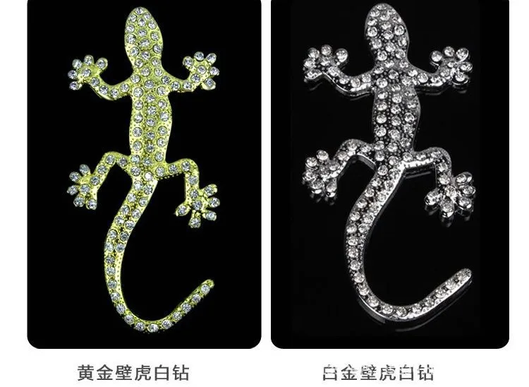 Наклейки на бампер с инкрустацией стразами Gecko стильные автомобильные наклейки 3D наклейки на бампер автомобильный логотип полностью сверляющая ящерица-стикер