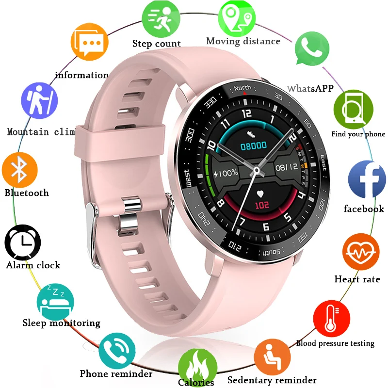 

LIGE New Women Smart Watch for Android iOS Phone Heart Rate Monitor IP67 Waterproof ZL03 Sports Smartwatch Full-Screen Touch HD