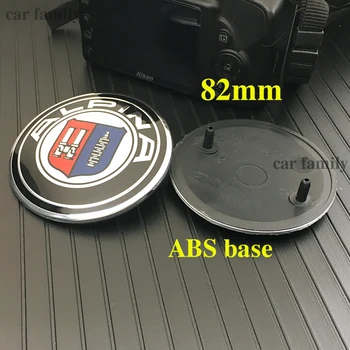 

2pcs 2pins ABS 82mm 74mm Car stickers Auto Emblem Badge Hood Bonnet Car Front Boot Rear Trunk Logo Black Base for bmw styling
